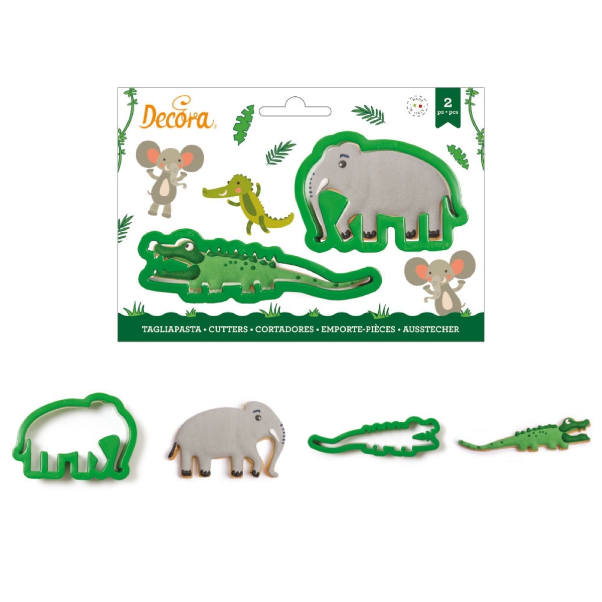 Emporte pièces - Crocodile et Elephant (2pcs)