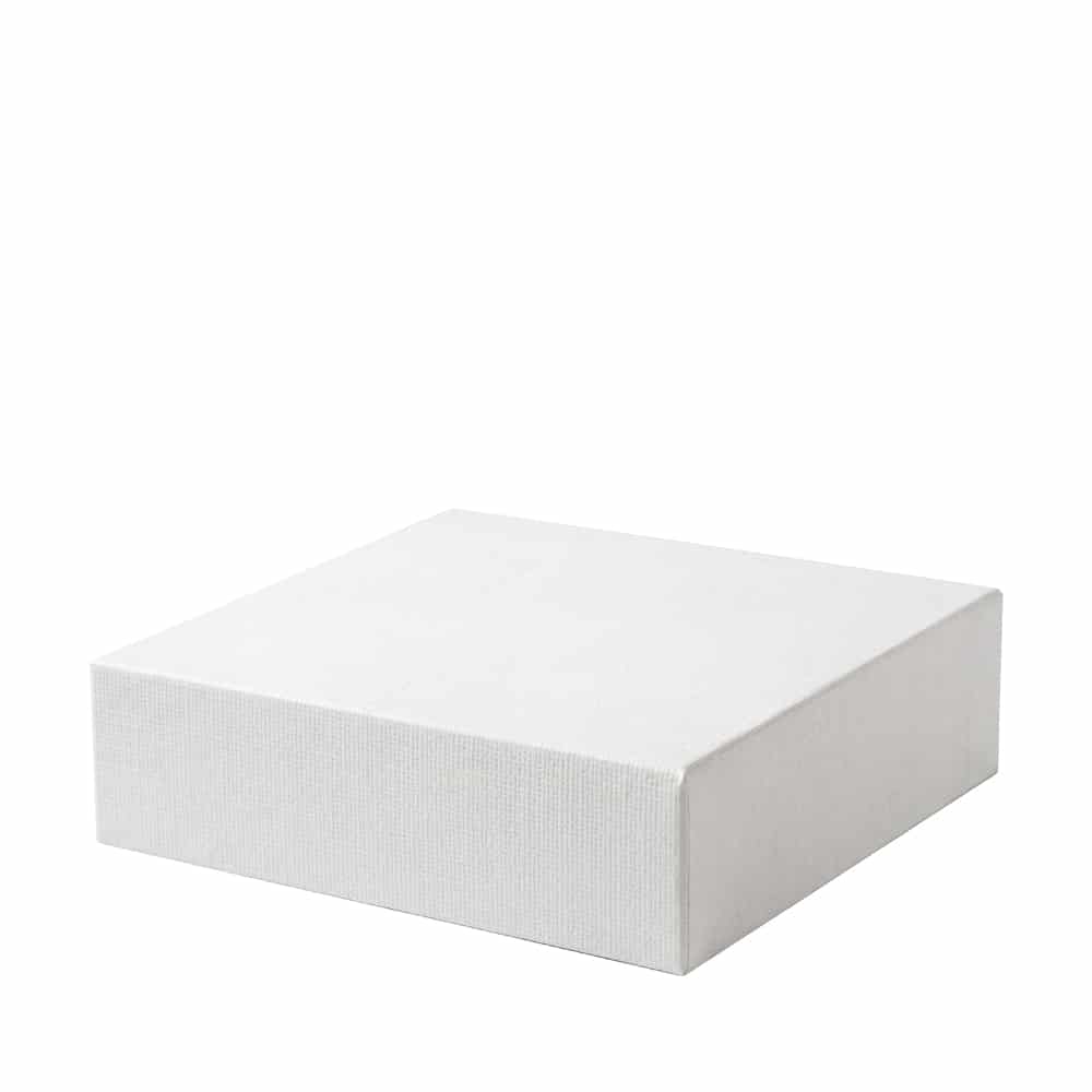 Boîte à gâteau blanche à ouverture facile (30,5 x 30,5 x 6 cm)