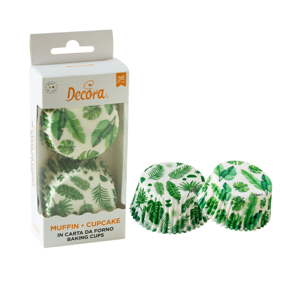 Caissettes à cupcakes - Feuilles Tropicales (36pcs)