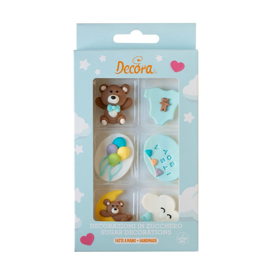 Décorations en sucre - Baby Boy (6pcs)