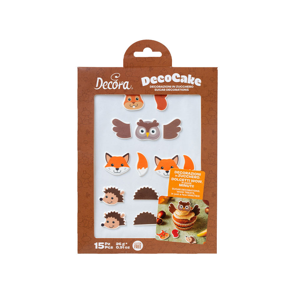 Décorations en sucre - Amis de la forêt (15pcs)