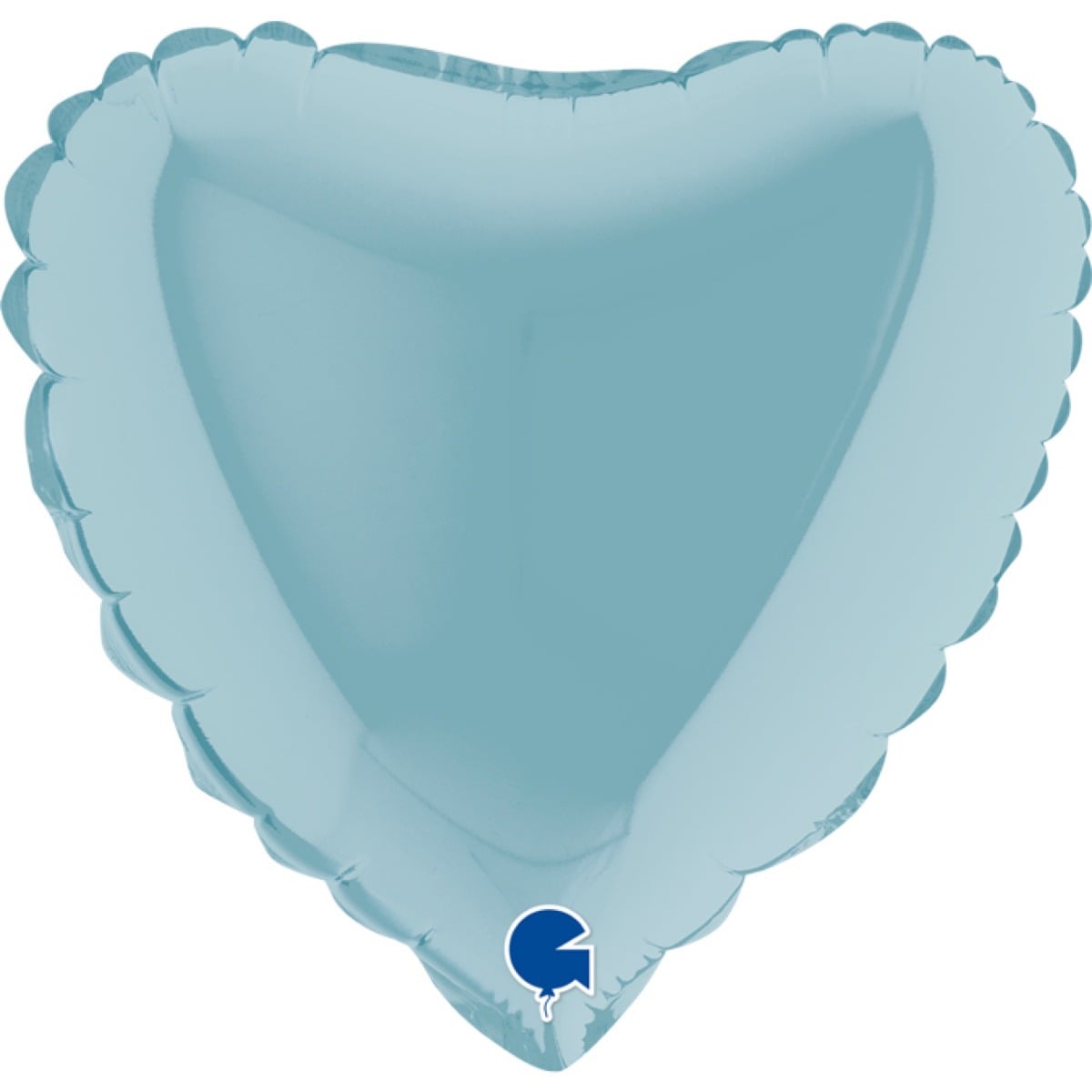 Ballon Alu Cœur Bleu Pastel (22cm)