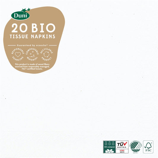 Serviettes Blanc 33x33cm 3 plis (20pcs)