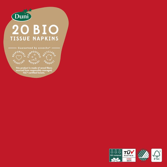 Serviettes Rouge 33x33cm 3 plis (20pcs)