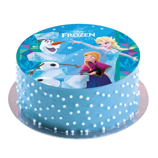 Disque comestible 20cm sans sucre - Reine des Neiges