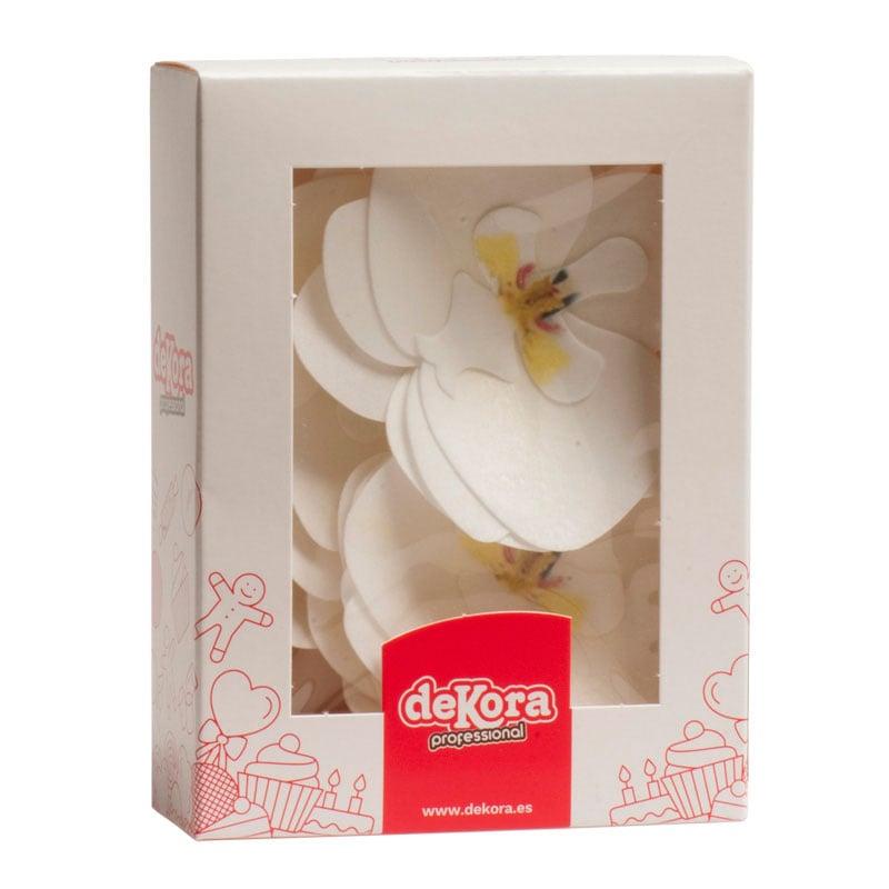Décos comestibles - Orchidées Blanches 8.5cmx7.5cm (10pcs)