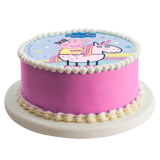 Disque comestible 20cm sans sucre - PeppaPig Licorne