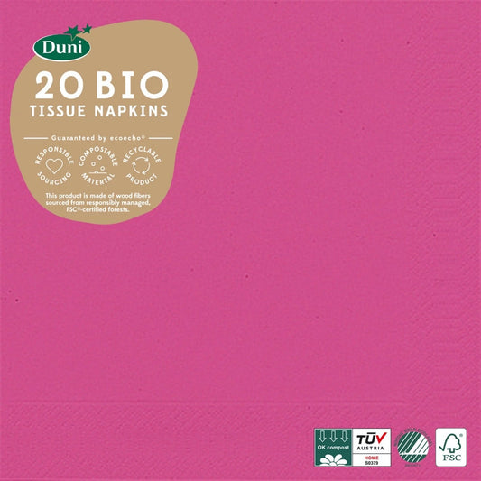 Serviettes Fuchsia 33x33cm 3 plis (20pcs)