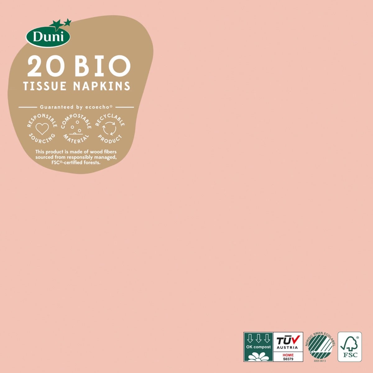 Serviettes Rose Tendre 33x33cm 3 plis (20pcs)