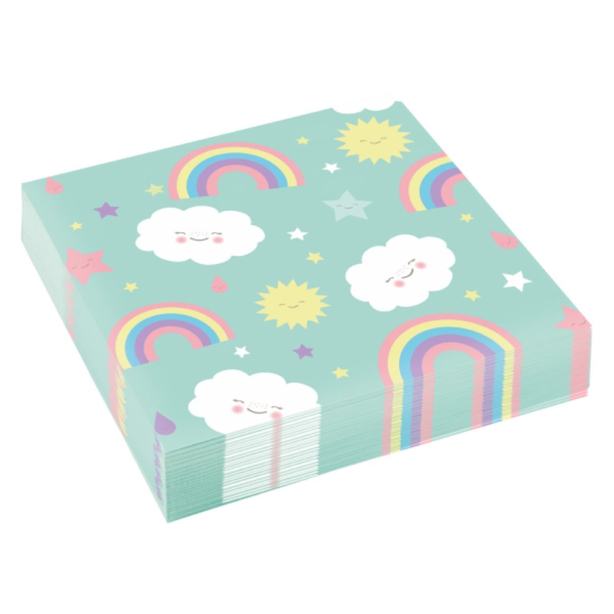 Serviettes - Arc-en-ciel et nuage (20 pièces)