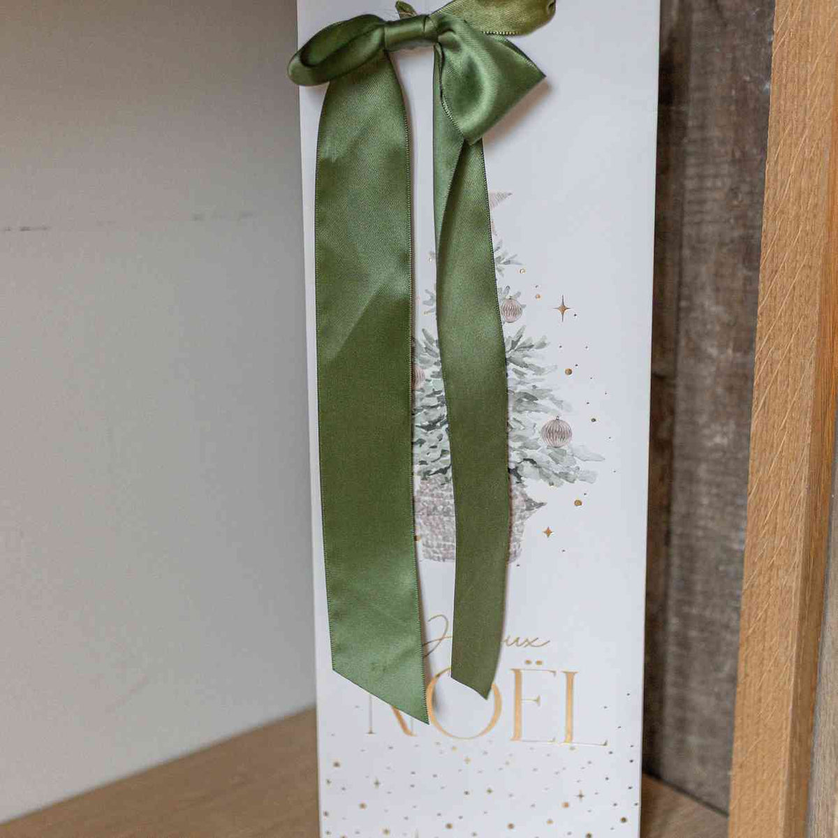 Sac pour Bouteille "Joyeux Noël" Noël au Chalet (14x39x8cm)