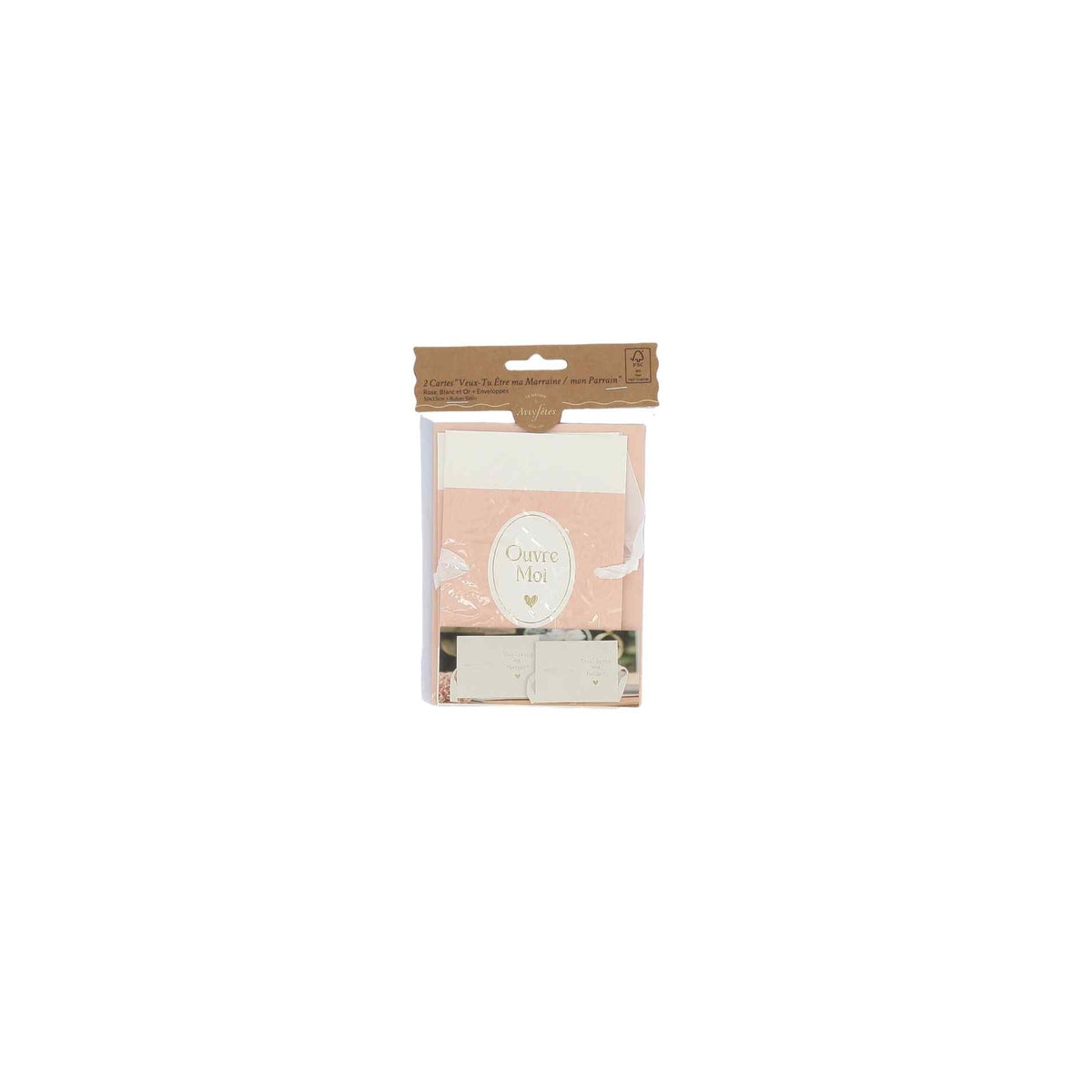 Cartes "Veux-tu être ma Marraine / mon Parrain ?" Baptême (2pcs)