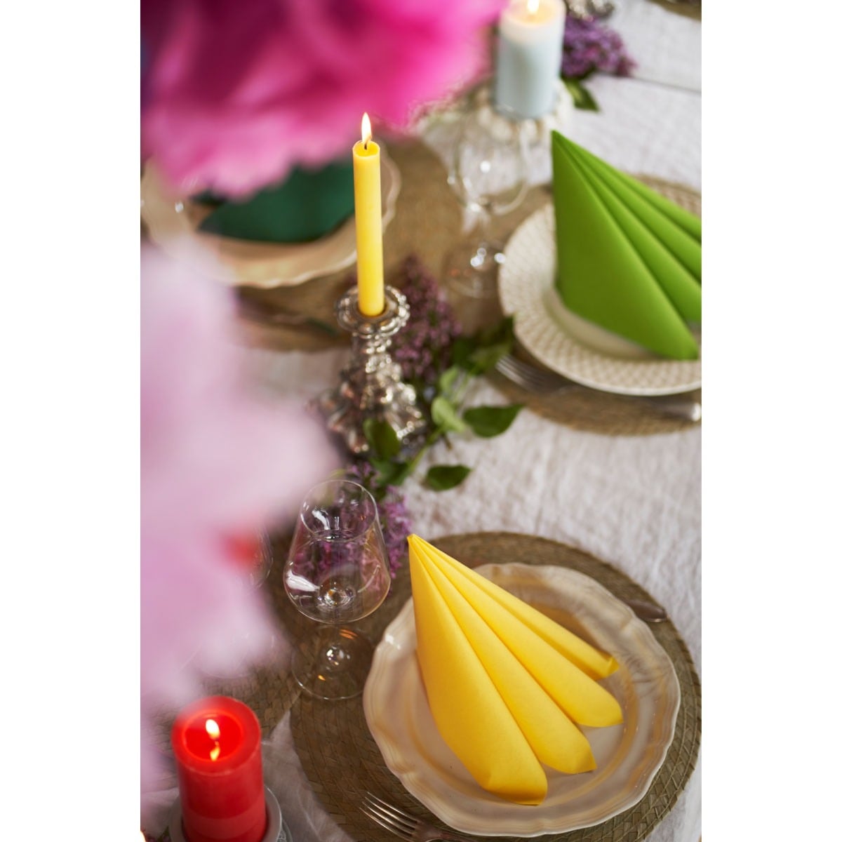 Serviettes jaunes (60pcs)