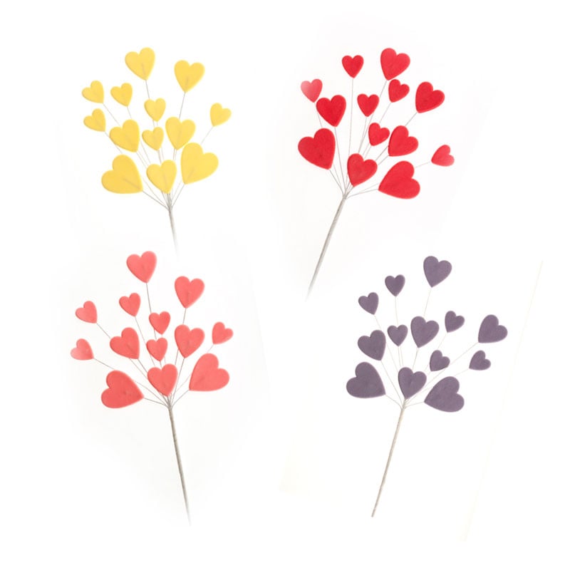 Décoration en sucre (non comestible) - Coeurs sur Pic (12pcs)