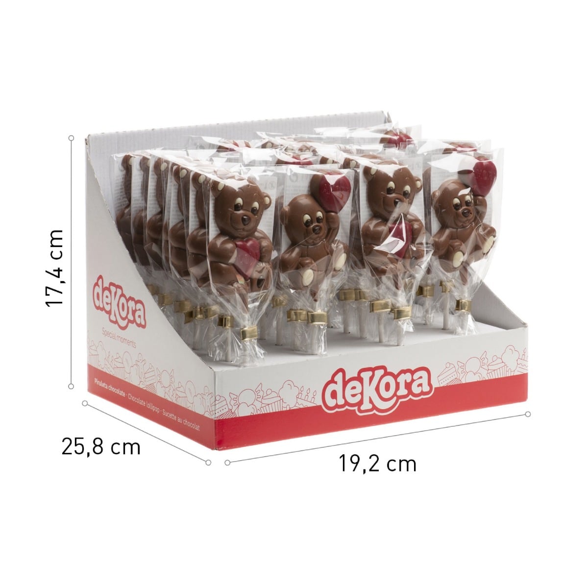 Sucette en chocolat - Ours Saint-Valentin (30g)
