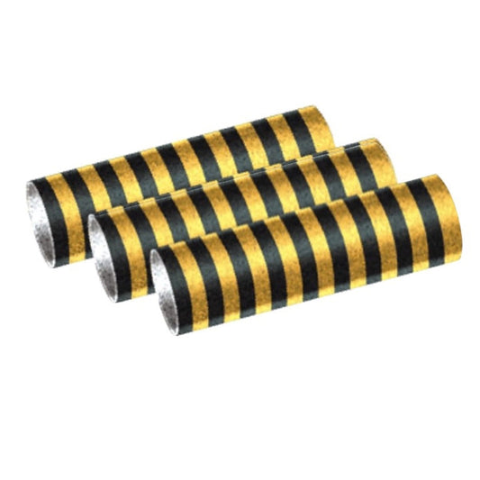 3 rouleaux de Serpentins Noir et doré