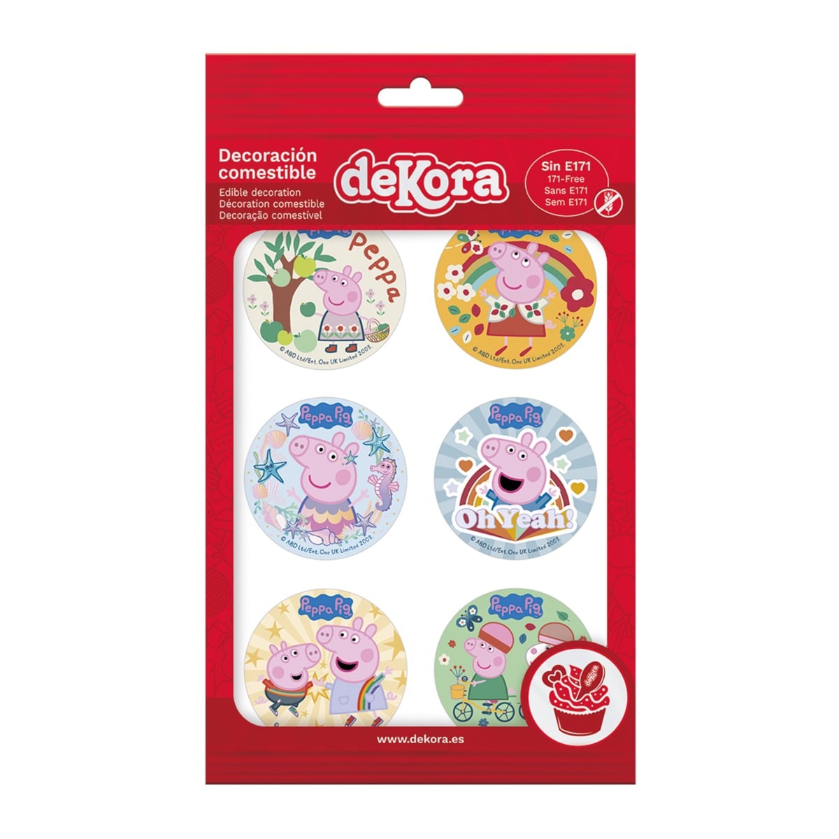 Minis Disques Comestibles sans sucre 5.8cm - Peppa Pig (6pcs)