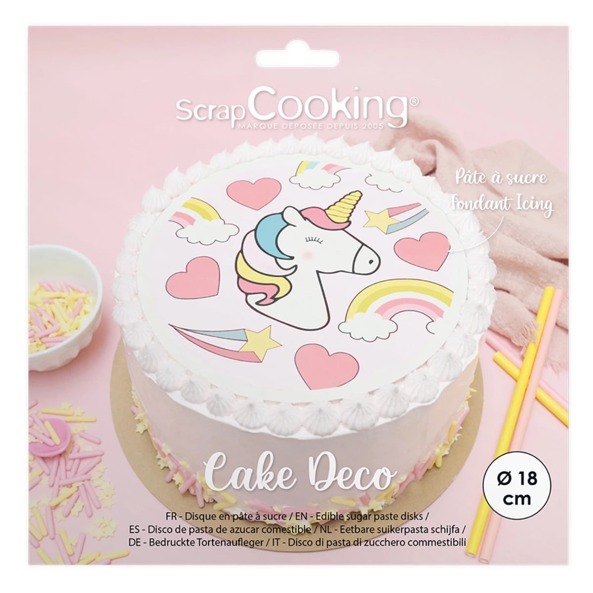 Disque de pâte à sucre - Licorne
