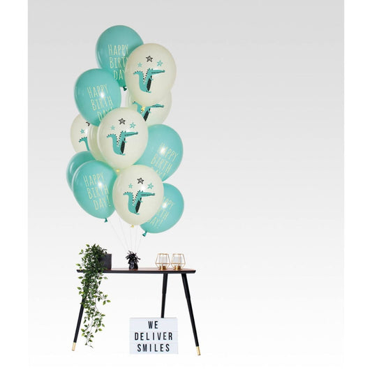 Ballons latex - Birthday Crocodile - 33cm (12pcs)
