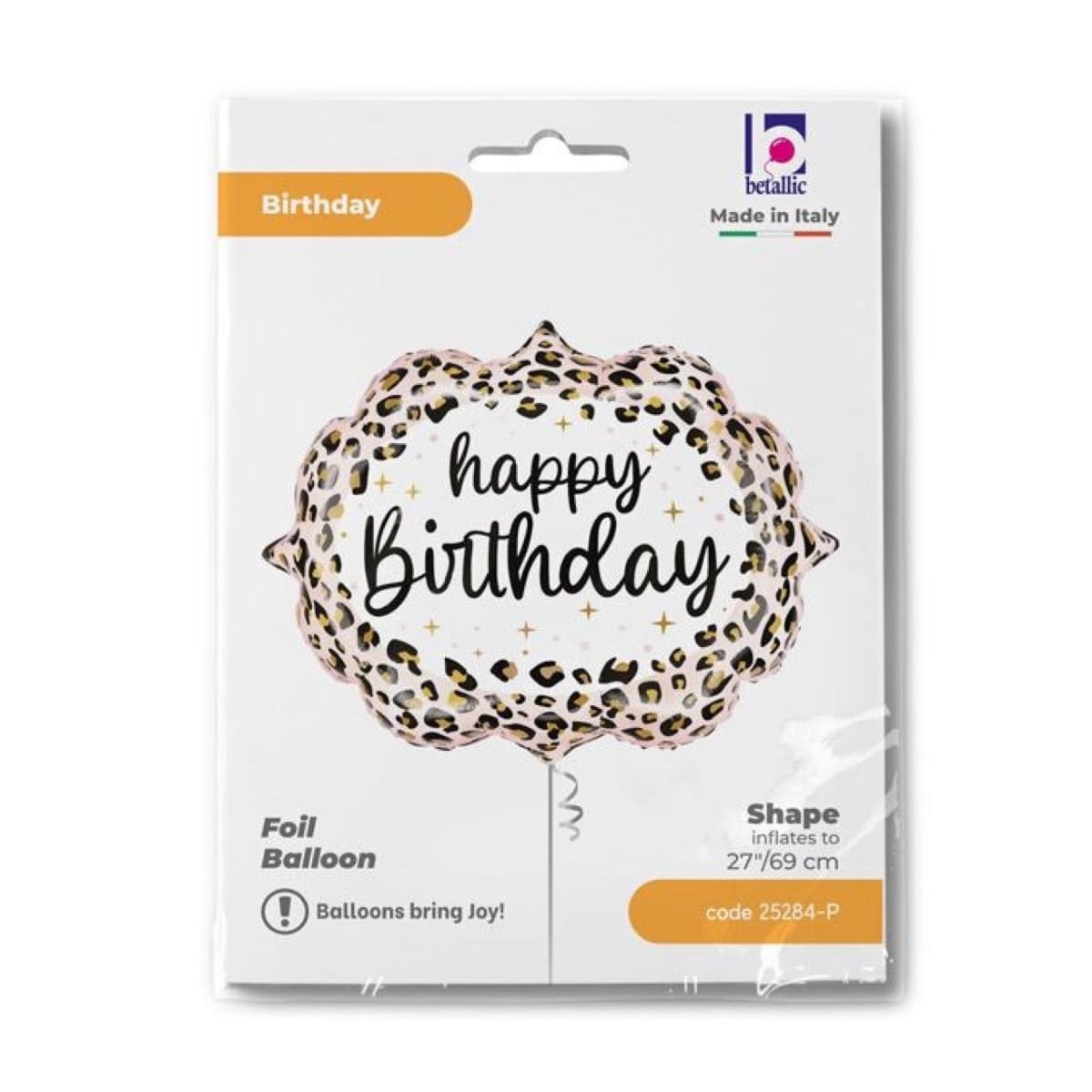 Ballon Alu - Happy Birthday Léopard (69cm)