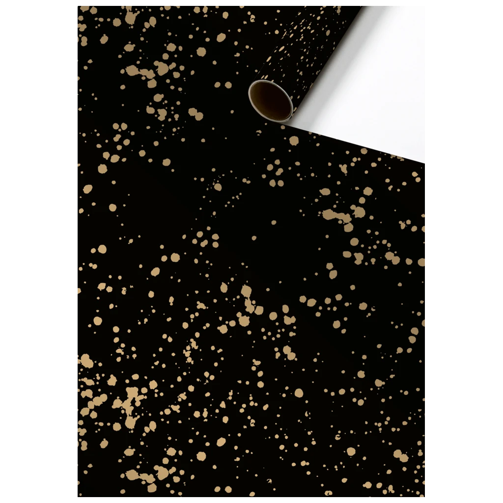 Papier cadeau Sprenkel noir (70 cm x 1.5 m)