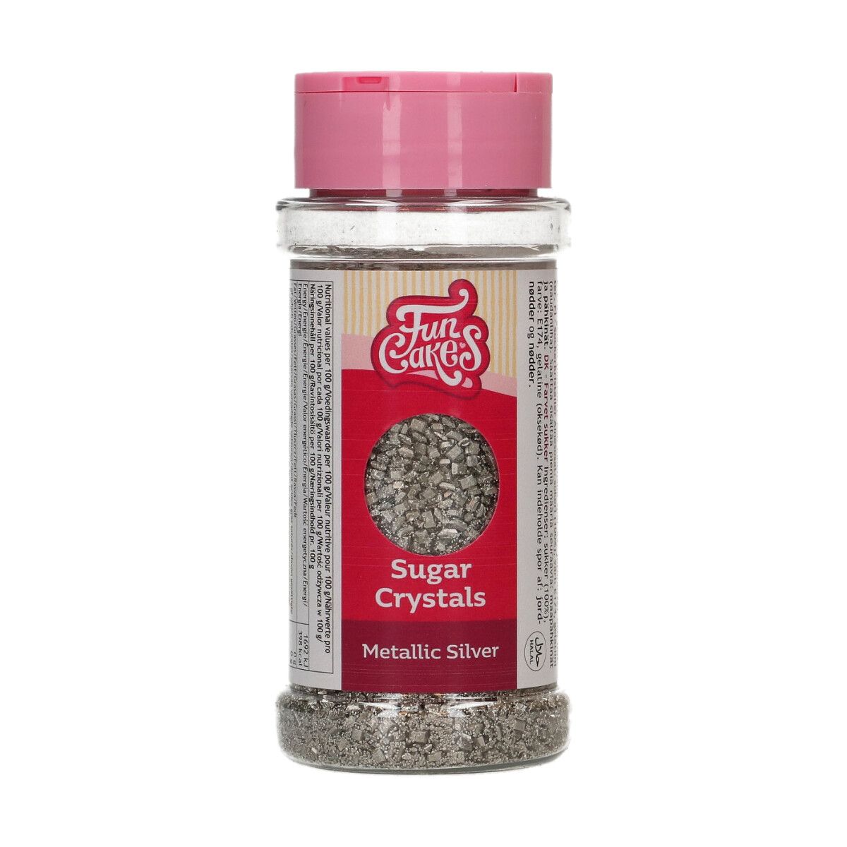 Silver metallic sugar crystals (80g)