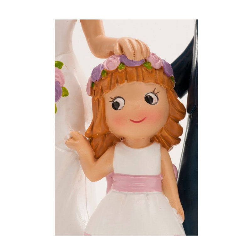 Figurine Résine - Mariés avec fille (16cm)