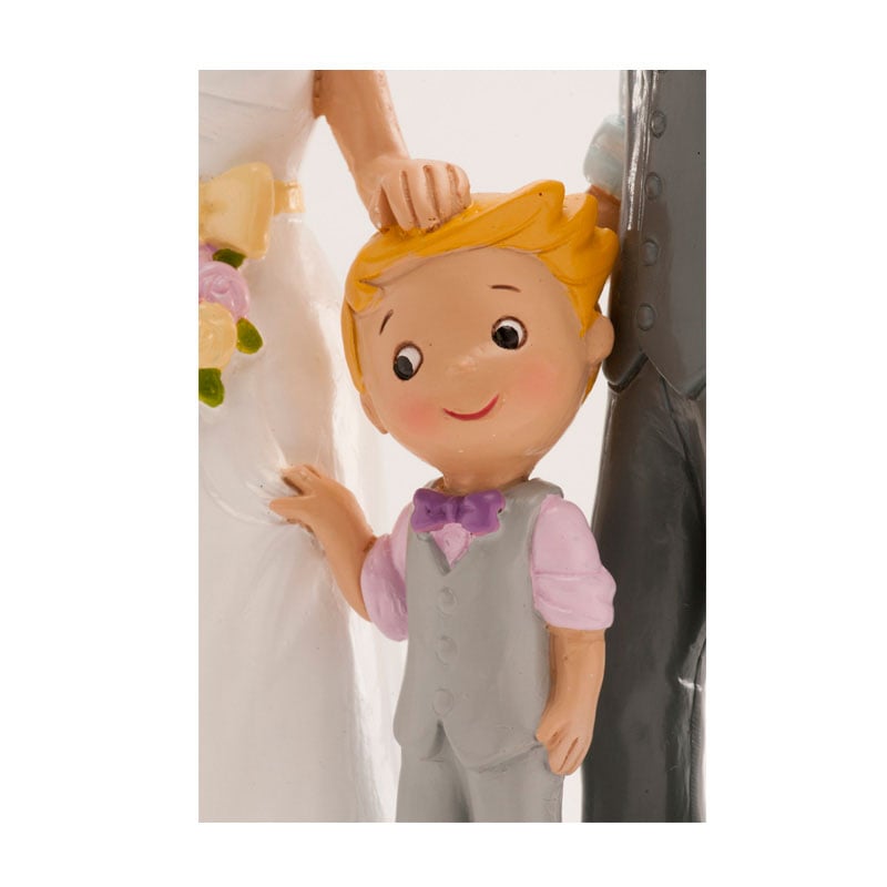Figurine Résine - Mariés avec Garcon (16cm)
