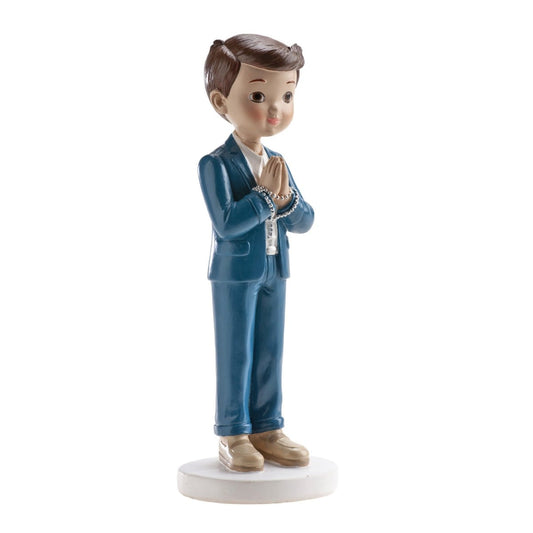 Figurine Communion - Garçon avec chapelet