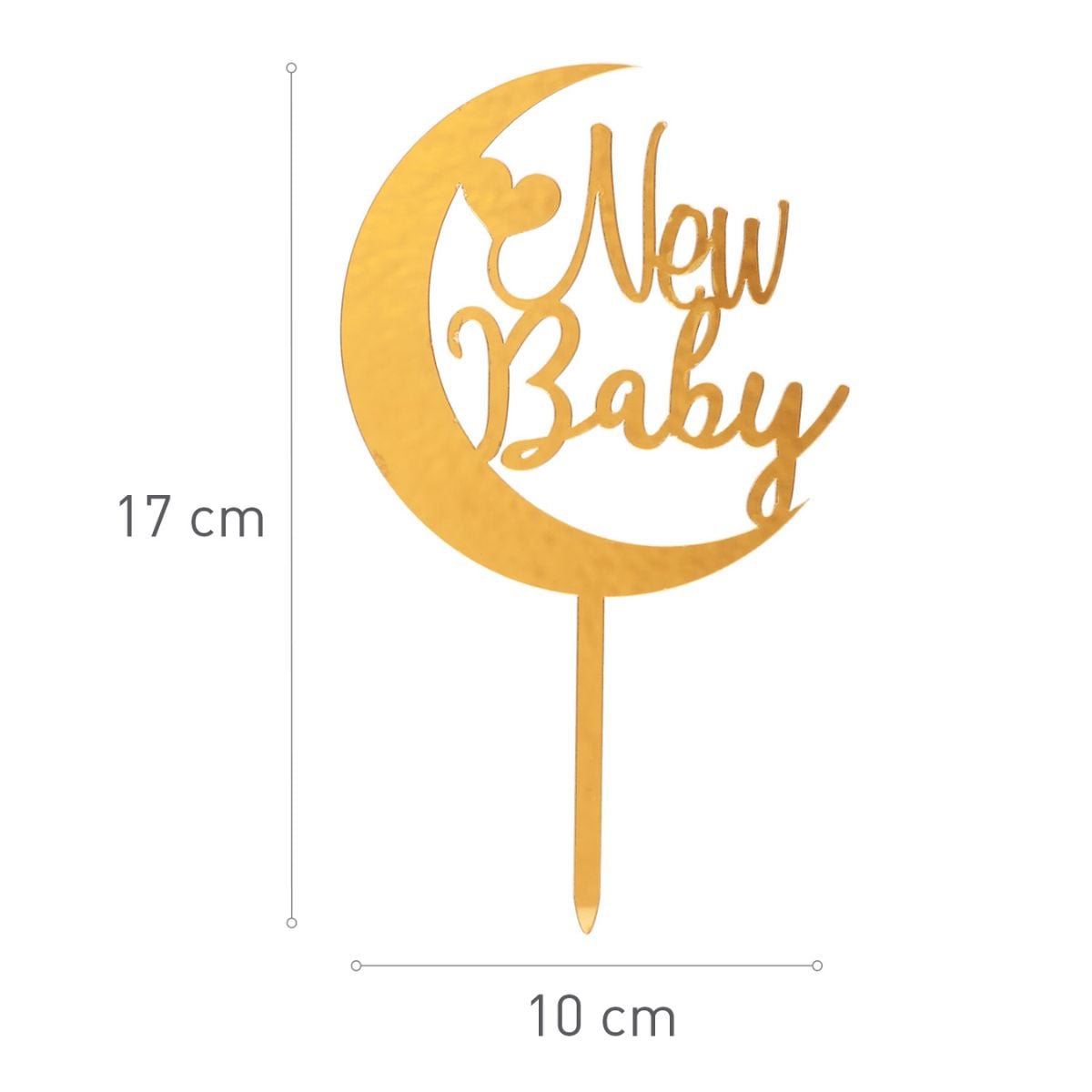 Cake Topper - New Baby - doré