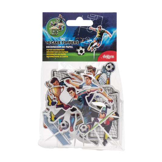 Cake toppers Football en papier (16pcs)