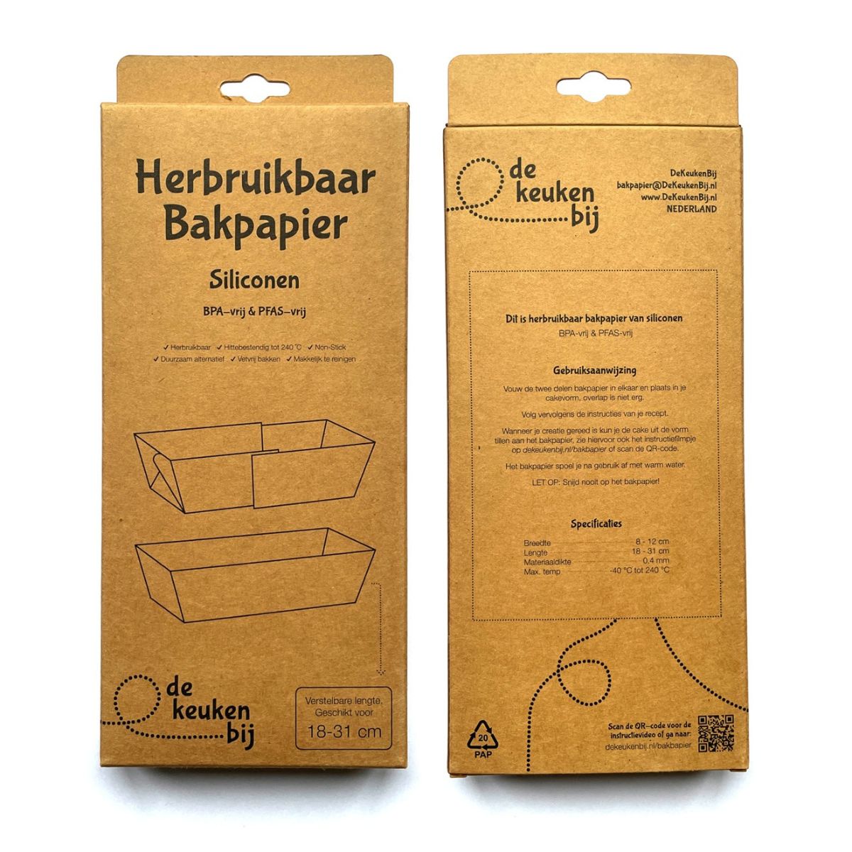 Papier de cuisson en silicone réutilisable pour moule à cake (18 à 31 cm)