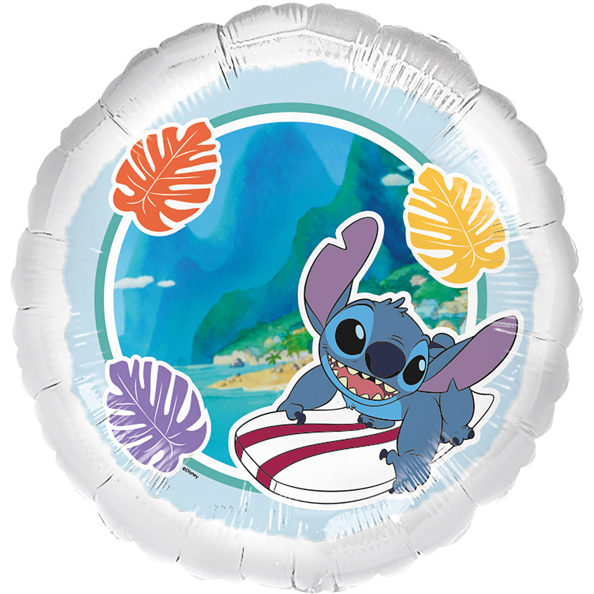Ballon Alu Stitch surfeur - 45cm