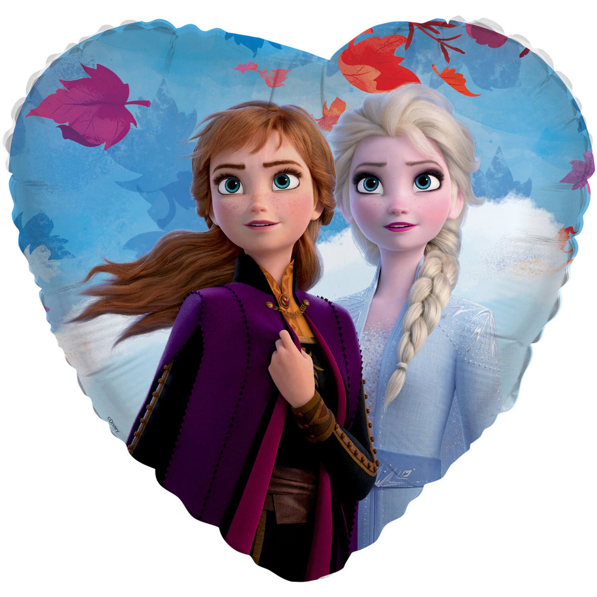 Ballon Alu Reine des Neiges Elsa & Anna coeur - 45cm