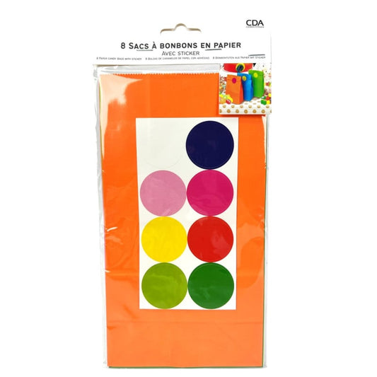 Sachets en papier colorés assortis (8pcs)