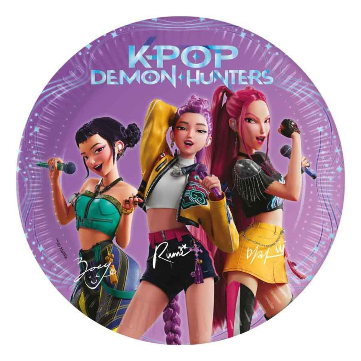 Assiettes KPop Demon Hunters Honmoon en carton (20cm, 8 pièces)