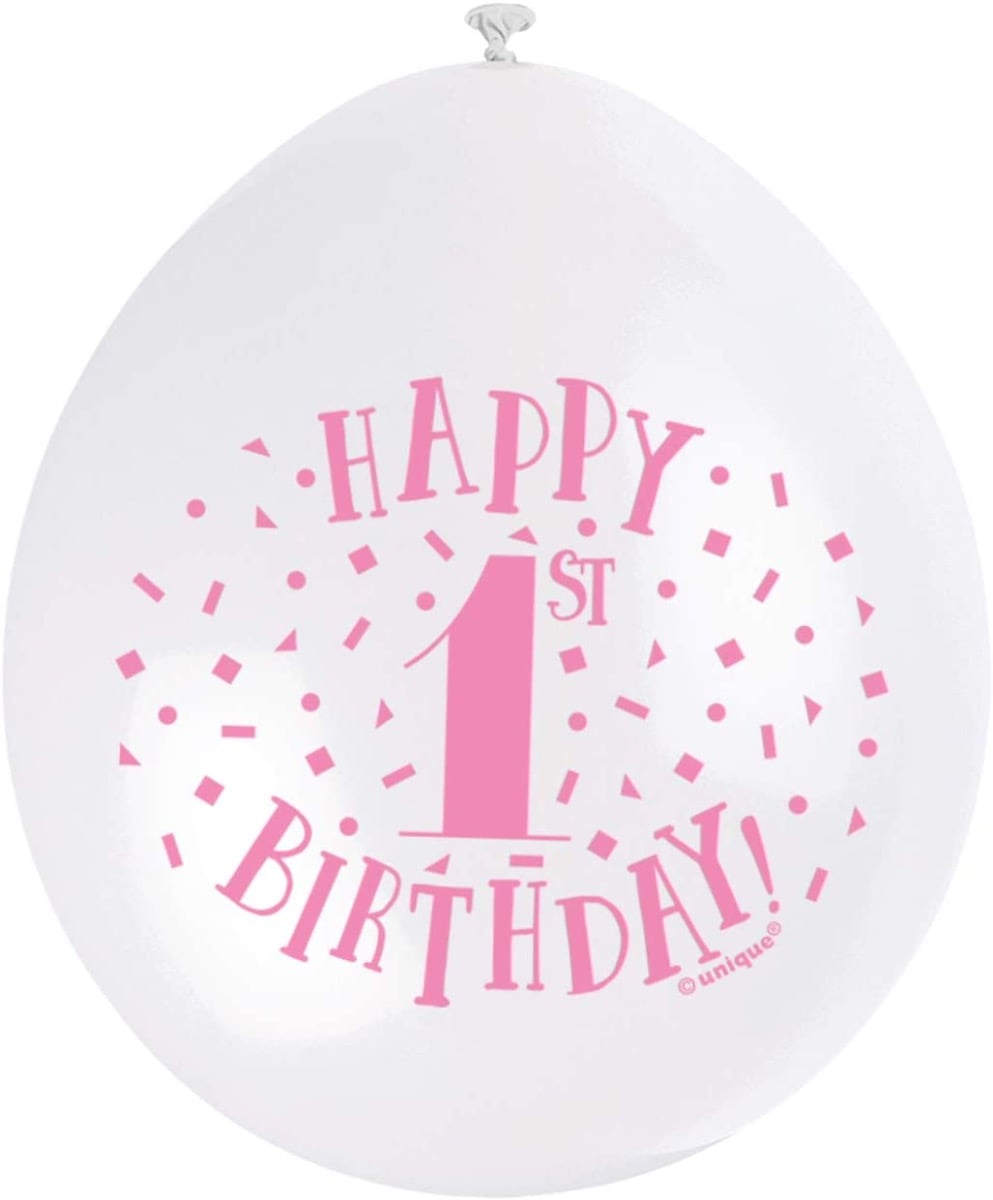 Ballons 1st Birthday Rose (10pcs)