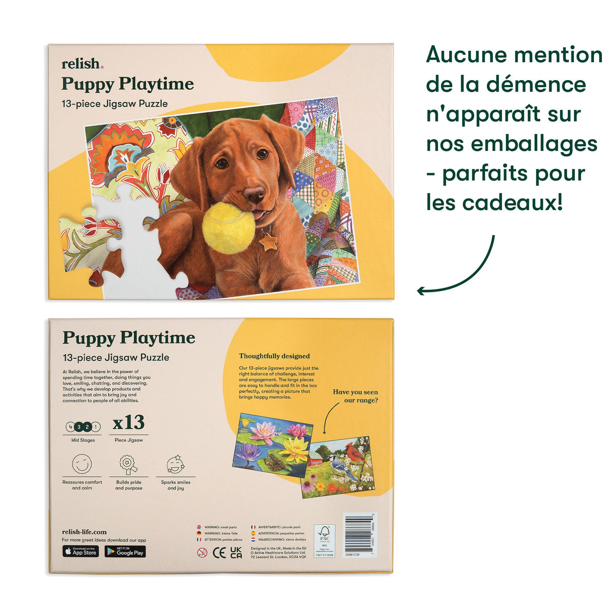 Puzzle 13 pièces - Le chien joueur