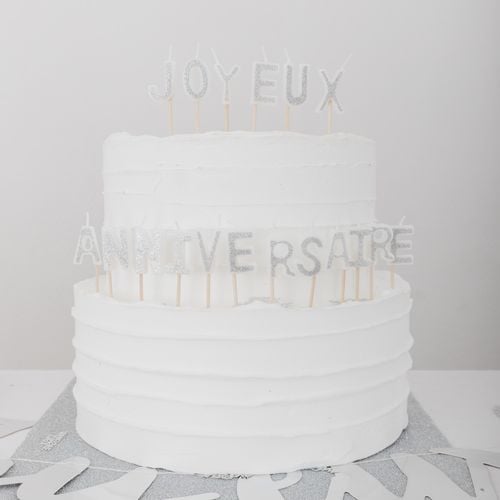 Bougies Joyeux Anniversaire Argent