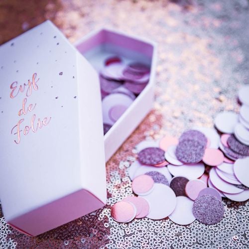 Confettis Ronds Rose, Rose gold et Paillettes