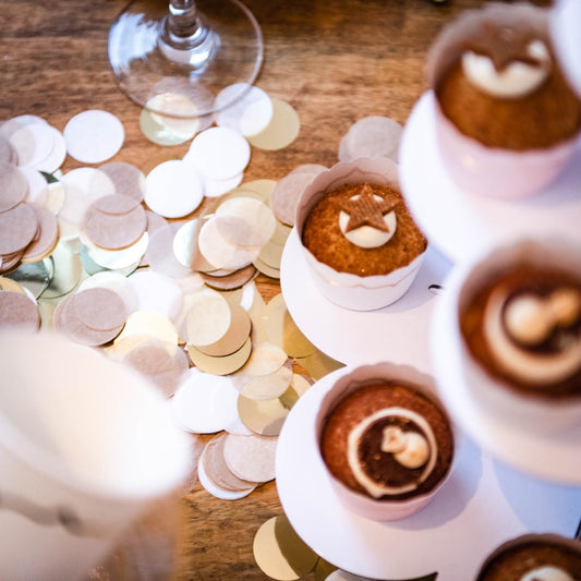 Confettis Rond - Kraft Blanc Or 3cm