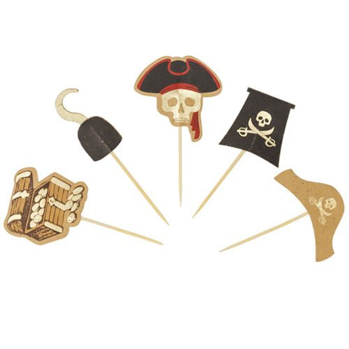 Pics Pirate en papier Or (9cm, 10 pièces)