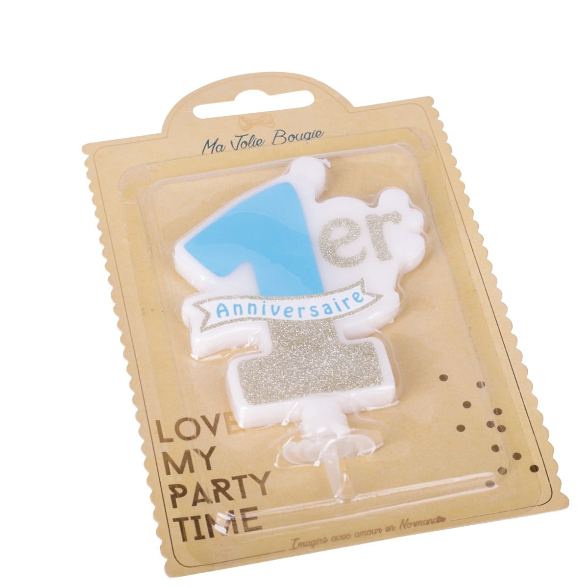Bougie 1er Anniversaire Bleu