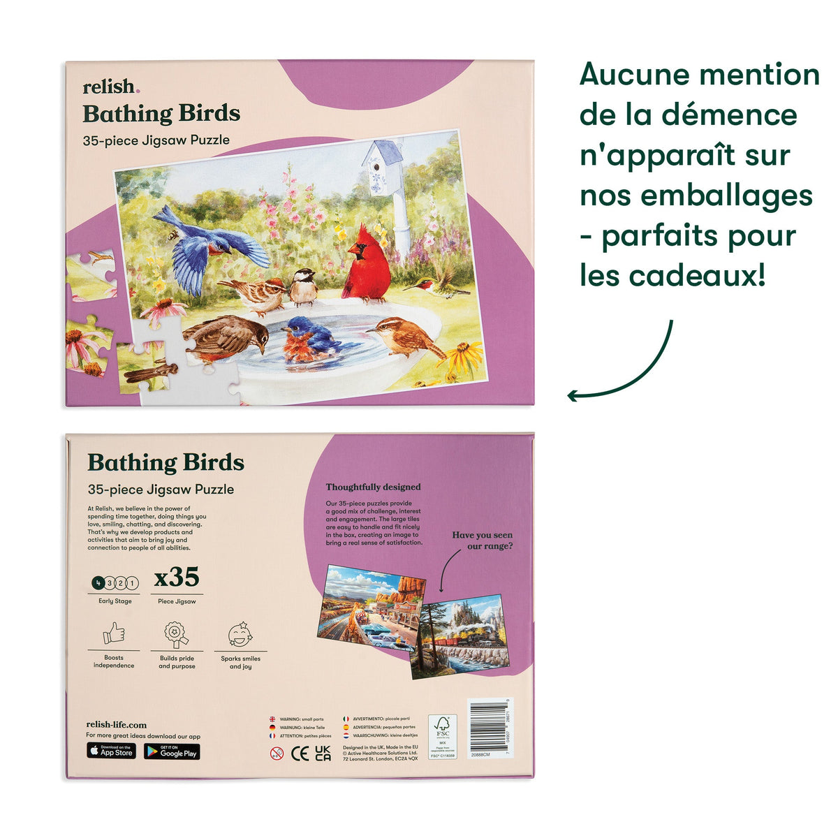 Puzzle 35 Teile - Badende Vögel