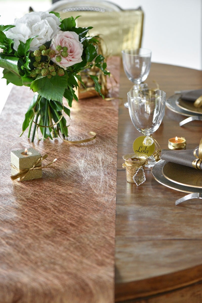 Chemin de table Fanon Metallisé - Rose Gold (5m)