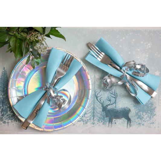 Serviettes Bleu ciel Airlaid 40x40cm (25pcs)