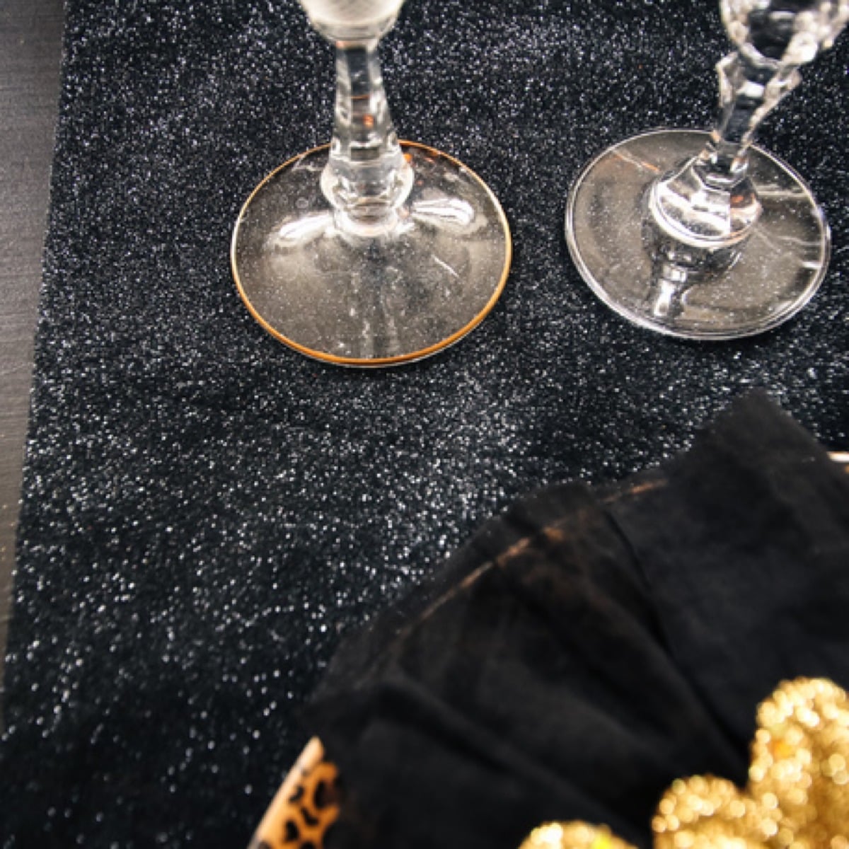 Chemin de table Paillettes - Noir