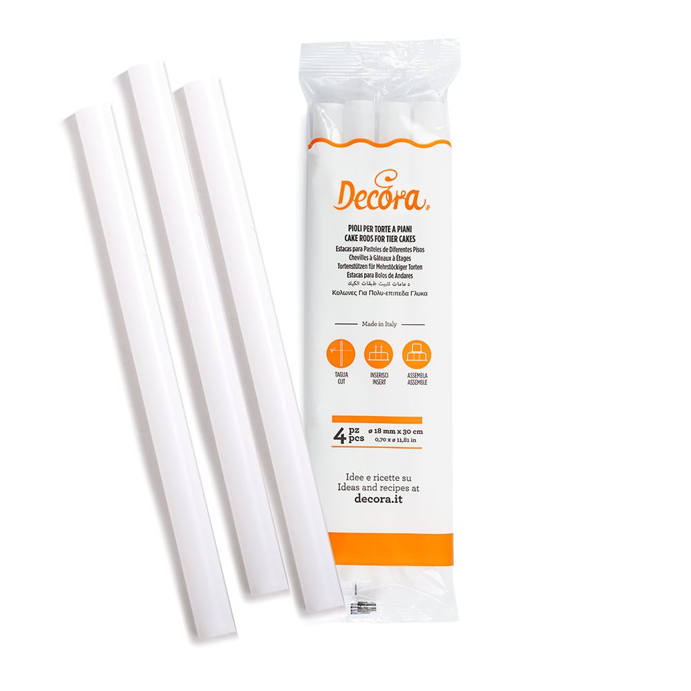 Piliers pour gâteau - 30cm x 18mm (4pcs)