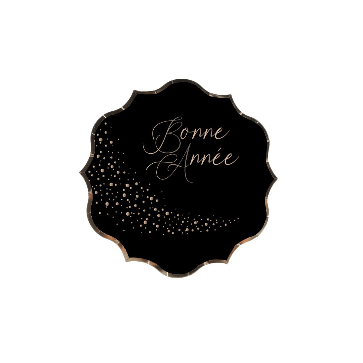 Assiettes noires Bonne Année