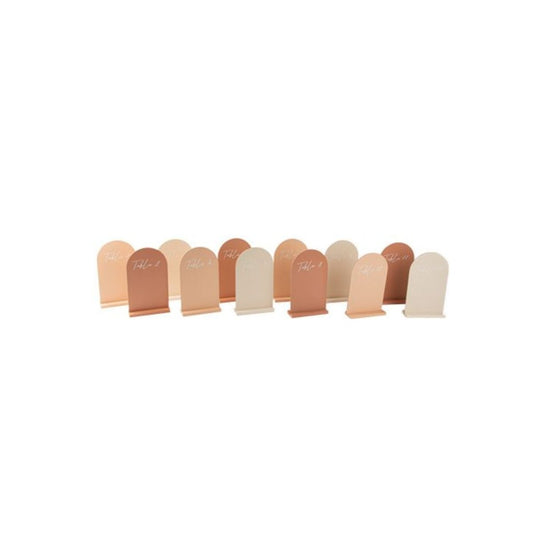 Marque-Tables en bois - Nude, Blush et Terracotta